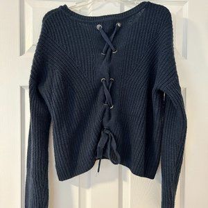 Jun & Ivy Size Small Ribbon Back Sweater Blue Knit Top